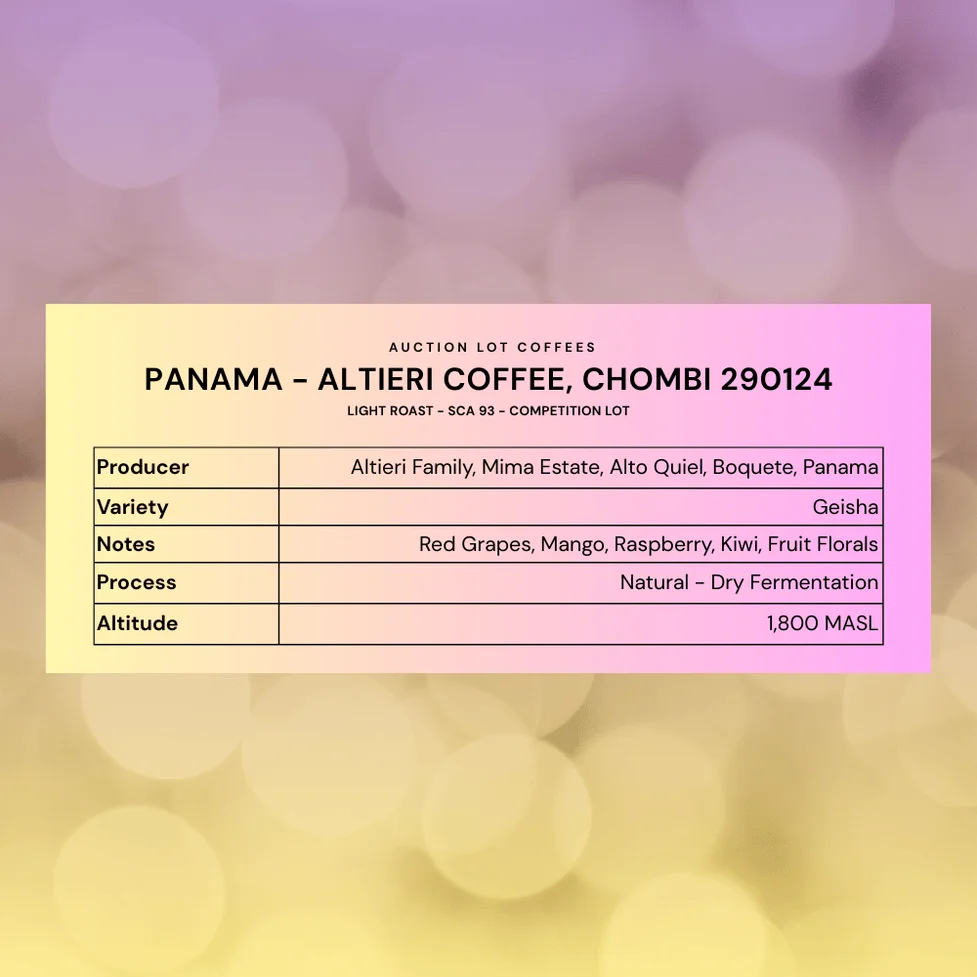 Panama - Altieri Coffee, Chombi 290124